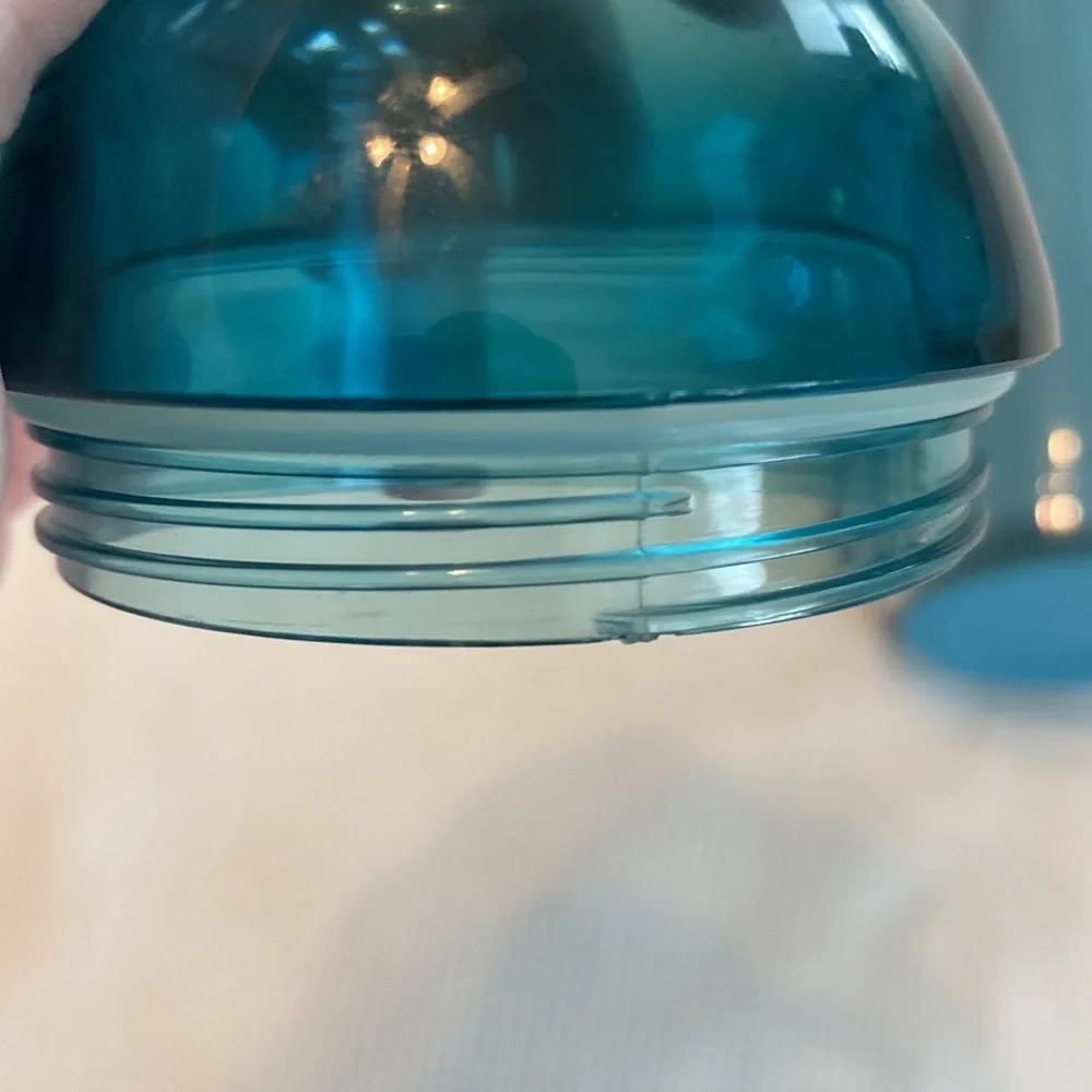 Starbucks Coffee Double Wall Tumbler 16 Oz Teal Clear dome lid 2008